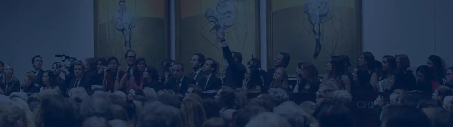 An auction house where bidders are at auction with the intent of buying a property and using bridging finance as a tool to complete the purchase quickly.